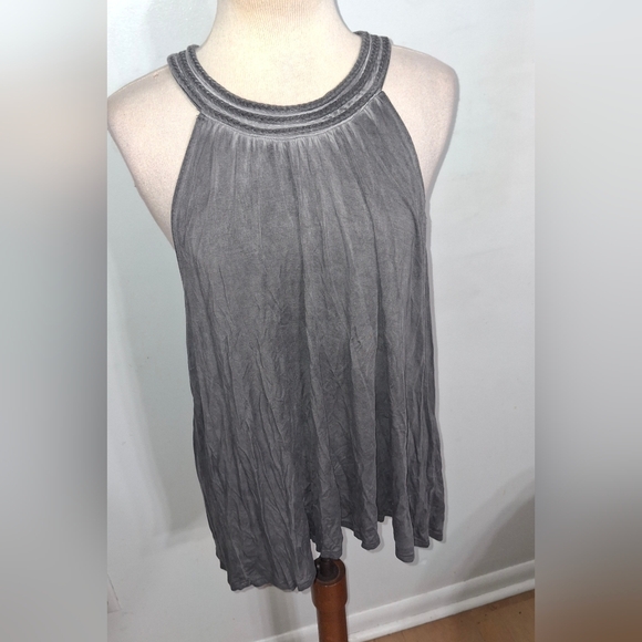 Cable & Gauge Tops - Cable & Gauge/ Charcoal Sleeveless Tank Top- W Sz Large